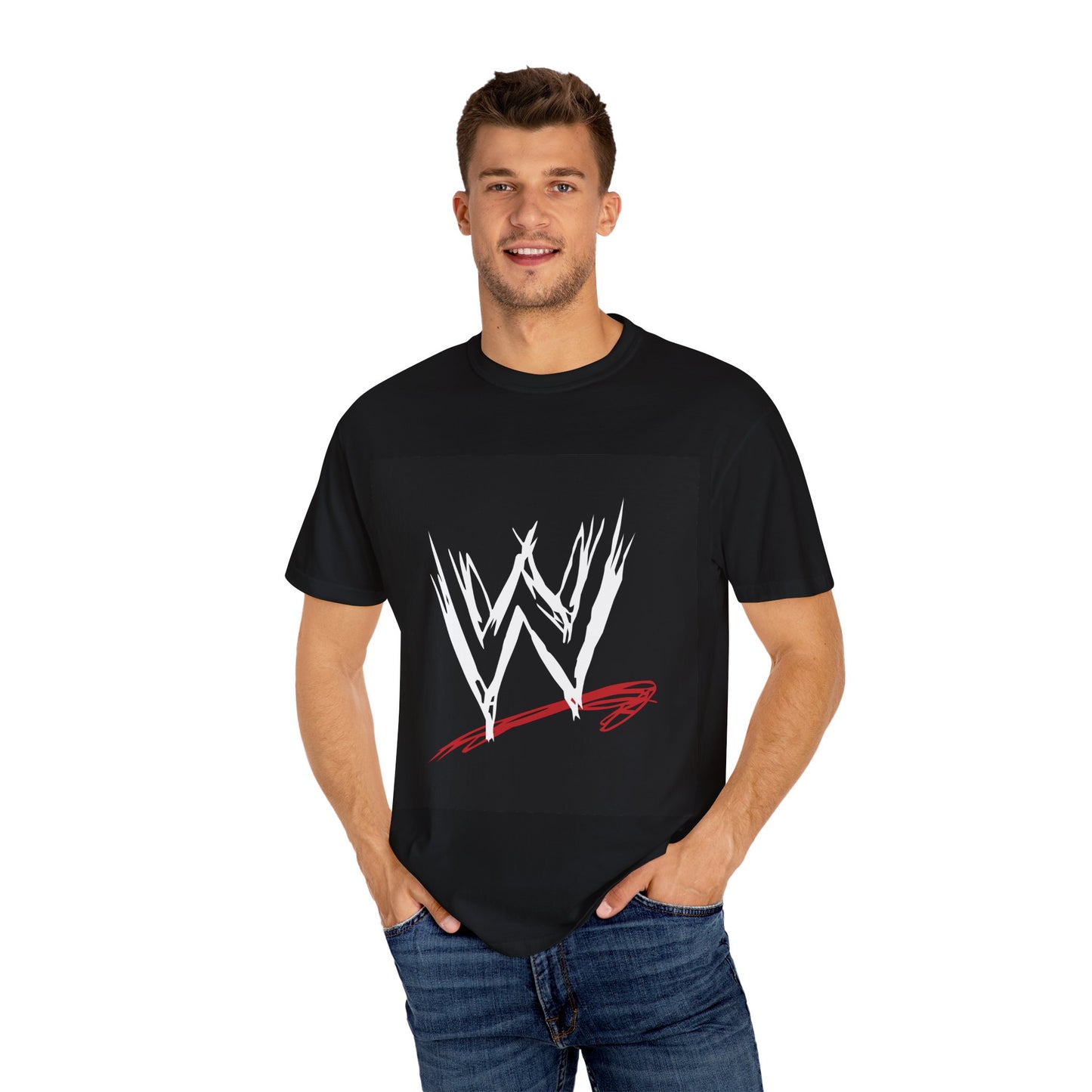 T-shirt unisexe vintage teint en pièce WWE