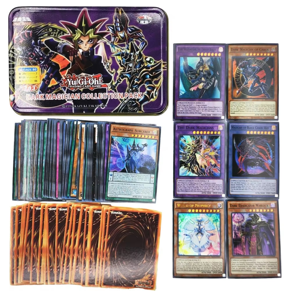 Yu Gi Oh Cards DARK MAGICIAN COLLECTION PACK Card Deck English TCG Holographic Golden Game Collection Card with Tin Box