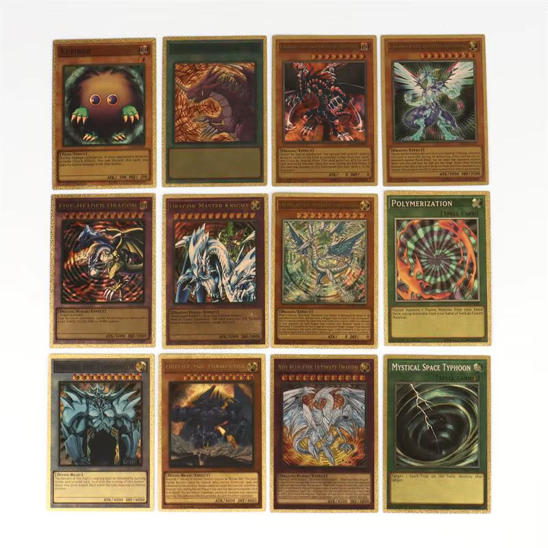 55Pcs Yu-Gi-Oh Anime Cards Blue Eyes Dark Magician Exodia Obelisk Slifer Ra Yugioh Gold Foil Battle Cards Kids Birthday Gift