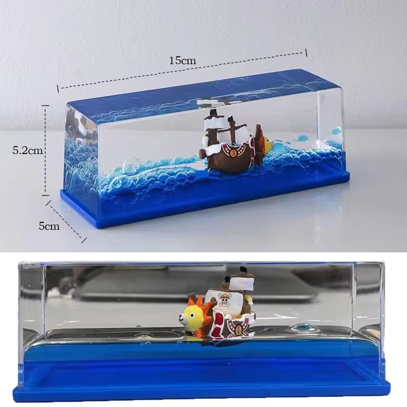 One Piece Ship Figure Luffy Thousand Sunny Ship Going Merry Boat Zoro Assembled Model Desktop Decorate Kid Birthday Gift