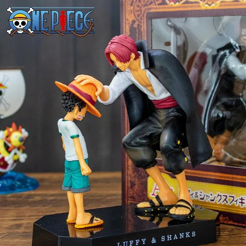 18Cm One Piece Anime Figure Four Emperors Shanks Straw Hat Luffy Action One Piece Desktop Decoration Figurine a Gift for a Child