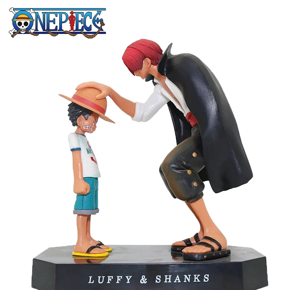 18Cm One Piece Anime Figure Four Emperors Shanks Straw Hat Luffy Action One Piece Desktop Decoration Figurine a Gift for a Child