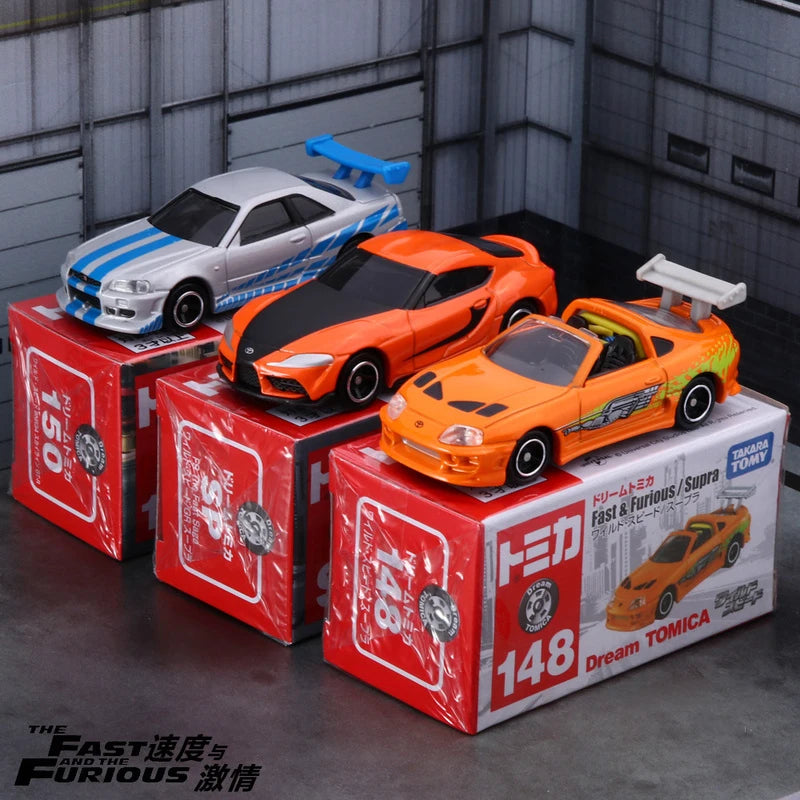 TOMY Fast & Furious Toyota Supra Nissan GTR Alloy Car Diecasts & Toy Vehicles Car Model Miniature Scale Model Car For Children