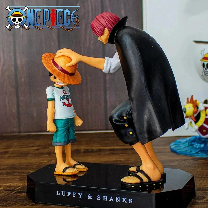 18Cm One Piece Anime Figure Four Emperors Shanks Straw Hat Luffy Action One Piece Desktop Decoration Figurine a Gift for a Child