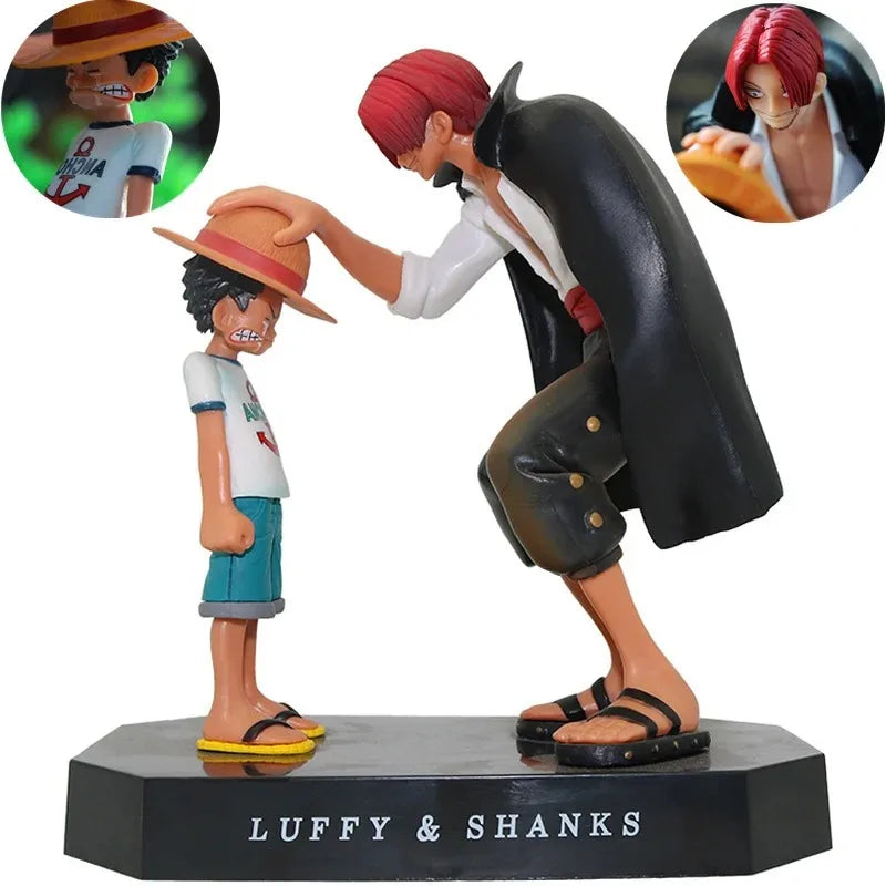 18Cm One Piece Anime Figure Four Emperors Shanks Straw Hat Luffy Action One Piece Desktop Decoration Figurine a Gift for a Child