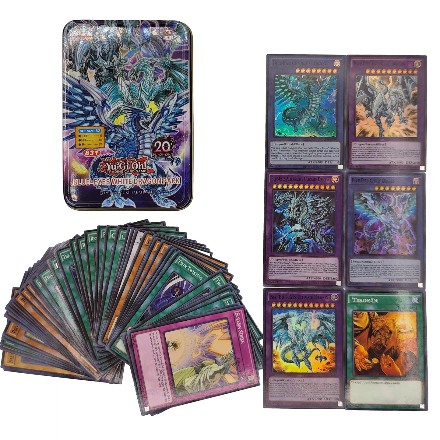 Yu Gi Oh Cards DARK MAGICIAN COLLECTION PACK Card Deck English TCG Holographic Golden Game Collection Card with Tin Box